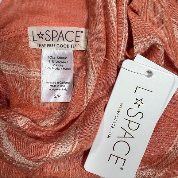 L*Space Beachy Boho Euro Country Summer Ava Tiered Maxi Sun Dress Stripe Clay S - Picture 6 of 7